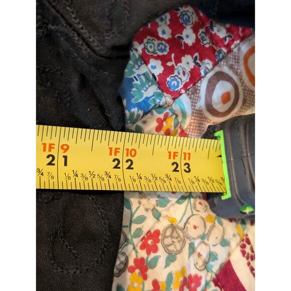 Black Cotton Stretch Full Zip Soutache Top Stitch Design Unlined Jacket Sz L - Picture 7 of 9